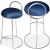 Ring Velvet Counter Stool with Brushed Chrome Metal Frame