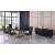 Excel Extendable Rectangular Lacquer Dining Table with Gold Stainless Steel Base
