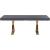 Excel Extendable Rectangular Lacquer Dining Table with Gold Stainless Steel Base