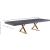 Excel Extendable Rectangular Lacquer Dining Table with Gold Stainless Steel Base
