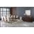 Excel Extendable Rectangular Lacquer Dining Table with Gold Stainless Steel Base