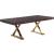 Excel Extendable Rectangular Lacquer Dining Table with Gold Stainless Steel Base