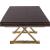 Excel Extendable Rectangular Lacquer Dining Table with Gold Stainless Steel Base