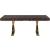Excel Extendable Rectangular Lacquer Dining Table with Gold Stainless Steel Base