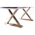 Excel Extendable Rectangular Lacquer Dining Table with Gold Stainless Steel Base