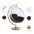 Luna Acrylic Swing Bubble Accent Chair with Metal Base