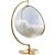 Luna Acrylic Swing Bubble Accent Chair with Metal Base