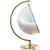 Luna Acrylic Swing Bubble Accent Chair with Gold Metal Base