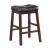Donald Leatherette Counter Stool with Wood Base
