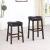 Donald Leatherette Bar Stool with Wood Base