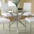 Vance Glass Top Dining Table with X-cross Chrome Base