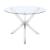 Vance Glass Top Dining Table with X-cross Chrome Base