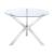 Vance Glass Top Dining Table with X-cross Chrome Base