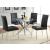 Vance Glass Top Dining Table with X-cross Chrome Base