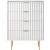 Modernist 4-Drawer Wood Chest with Brushed Steel Legs & Handles