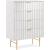 Modernist 4-Drawer Wood Chest with Brushed Steel Legs & Handles