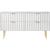 Modernist 4-Drawer Wood Dresser with Brushed Gold Steel Legs & Handles