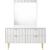 Modernist 4-Drawer Wood Dresser with Brushed Gold Steel Legs & Handles
