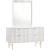 Modernist 4-Drawer Wood Dresser with Brushed Chrome Steel Legs & Handles