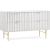 Modernist 4-Drawer Wood Dresser with Brushed Gold Steel Legs & Handles