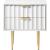 Modernist 2-Drawer Wood Veneer Nightstand with Brushed Gold Steel Legs & Handles