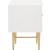Modernist 2-Drawer Wood Veneer Nightstand with Brushed Gold Steel Legs & Handles