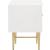 Modernist 2-Drawer Wood Nightstand with Brushed Steel Legs & Handles