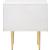 Modernist 2-Drawer Wood Veneer Nightstand with Brushed Gold Steel Legs & Handles