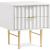 Modernist 2-Drawer Wood Veneer Nightstand with Brushed Gold Steel Legs & Handles