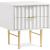 Modernist 2-Drawer Wood Nightstand with Brushed Steel Legs & Handles