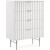 Modernist 4-Drawer Wood Chest with Brushed Chrome Steel Legs & Handles