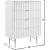 Modernist 4-Drawer Wood Chest with Brushed Steel Legs & Handles