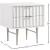 Modernist 2-Drawer Wood Nightstand with Brushed Chrome Steel Legs & Handles