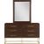 Maxine 6-Drawer Wood Dresser with Brushed Gold Metal Legs & Handles