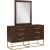 Maxine 6-Drawer Wood Dresser with Brushed Gold Metal Legs & Handles