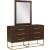 Maxine 6-Drawer Wood Dresser with Brushed Gold Metal Legs & Handles