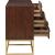 Maxine 6-Drawer Wood Dresser with Brushed Gold Metal Legs & Handles