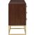 Maxine 6-Drawer Wood Dresser with Brushed Gold Metal Legs & Handles