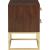 Maxine 2-Drawer Wood Veneer Nightstand with Brushed Gold Metal Legs & Handles