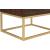 Maxine 2-Drawer Wood Veneer Nightstand with Brushed Gold Metal Legs & Handles