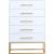 Maxine 5-Drawer Wood Chest with Brushed Gold Metal Legs & Handles