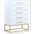 Maxine 5-Drawer Wood Chest with Brushed Gold Metal Legs & Handles