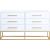 Maxine 6-Drawer Wood Dresser with Brushed Gold Metal Legs & Handles