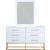 Maxine 6-Drawer Wood Dresser with Brushed Gold Metal Legs & Handles