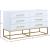 Maxine 6-Drawer Wood Dresser with Brushed Gold Metal Legs & Handles