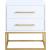Marisol 3-Drawer Wood Veneer Nightstand with Brushed Gold Metal Legs & Handles