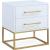 Marisol 3-Drawer Wood Veneer Nightstand with Brushed Gold Metal Legs & Handles