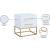 Marisol 3-Drawer Wood Veneer Nightstand with Brushed Gold Metal Legs & Handles