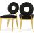Carousel Velvet Dining Chair with Gold Stainless Steel Frame