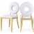 Carousel Faux Leather Dining Chair with Gold Stainless Steel Frame